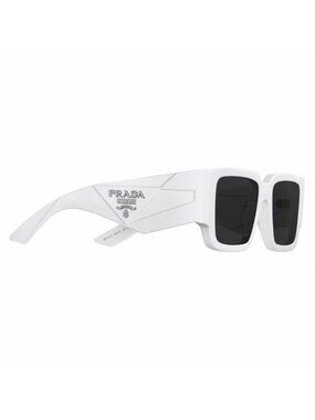 NEW PRADA Sunglasses White Silver Square 100% Authentic